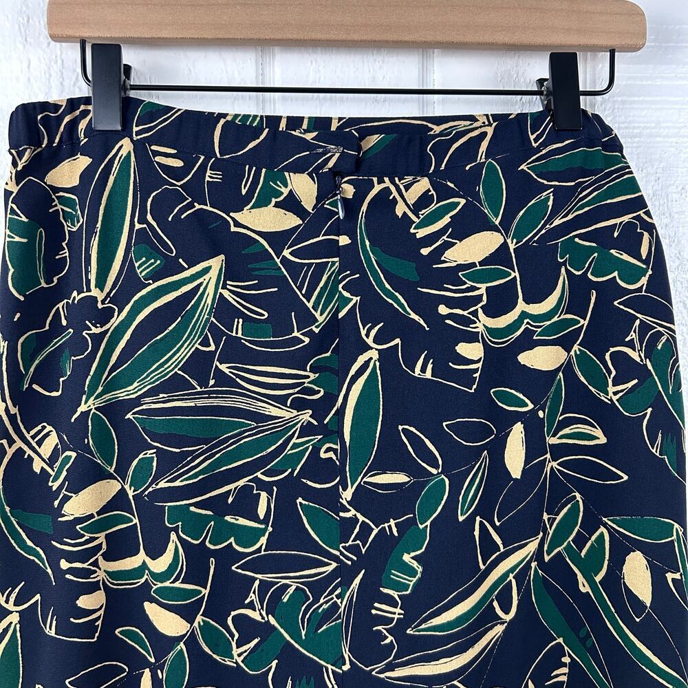 Pendleton Vintage Midi Skirt Blue Floral Straight Classic Size 10 - Picture 6 of 8
